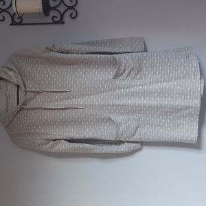 Gray w/white Polka Dot Hoodie dress